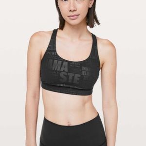 lululemon athletica Black Tonal Logo Sports Bra